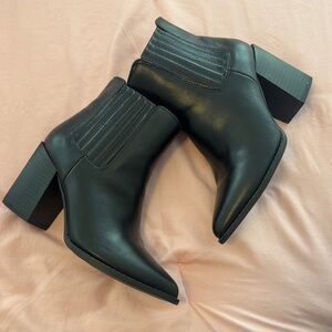 Black Leather Ankle Boots